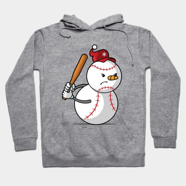 Baseball Snowman Hoodie by zoljo